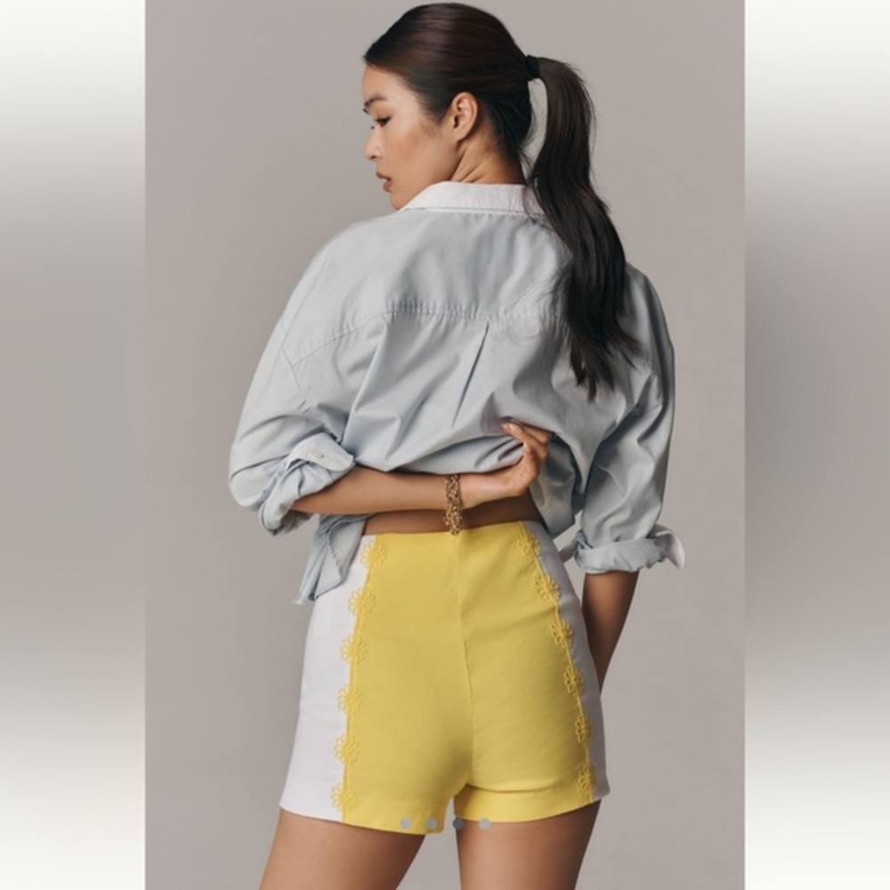 NWT Maeve Surf City Linen Blend Embellished Shorts | US 0 / UK 4 - Picture 3 of 13